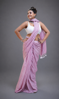 Purple Checks MalCotton Saree