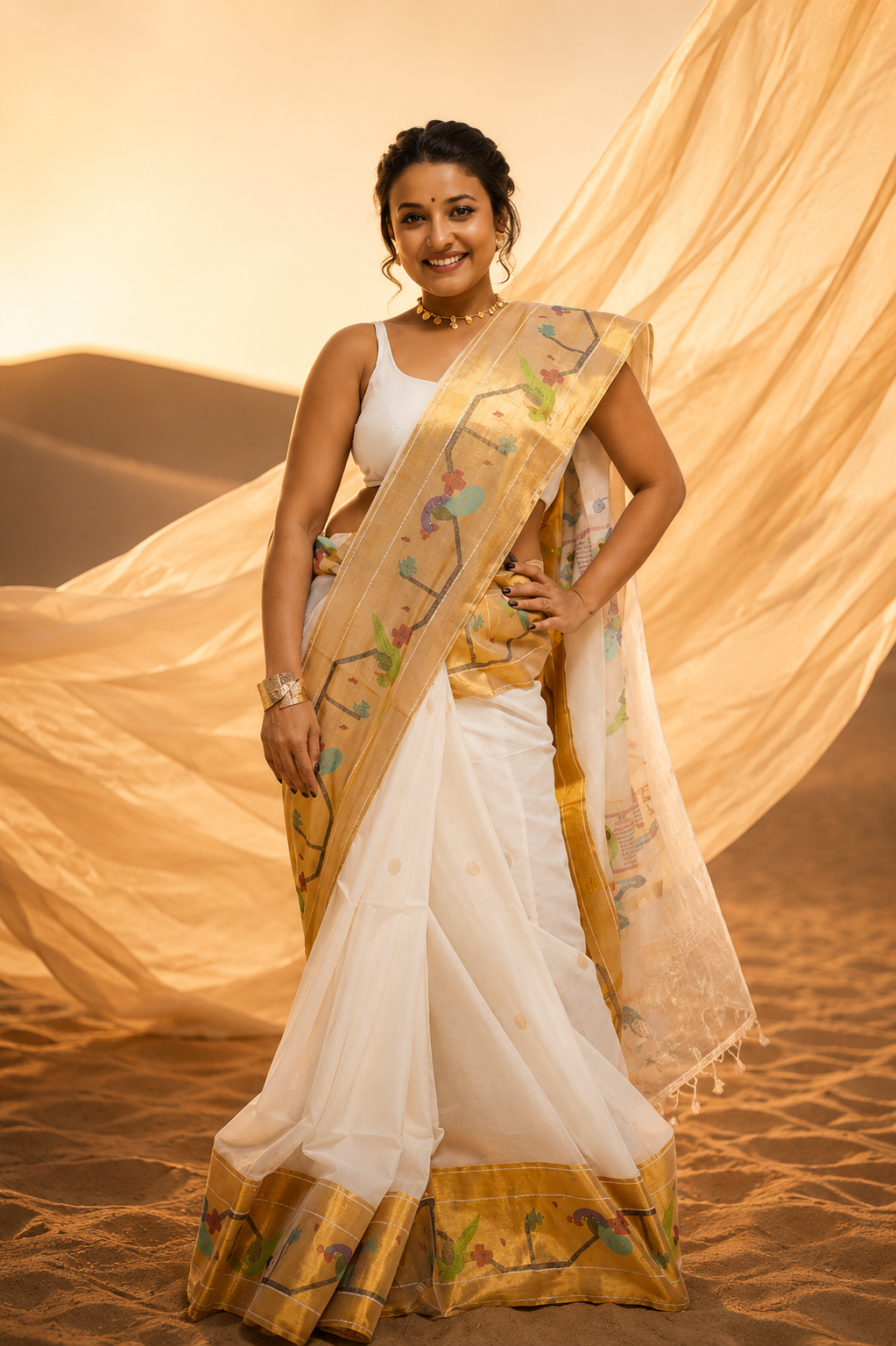 Authentic Handloom Paithani Saree with Handloom Mark