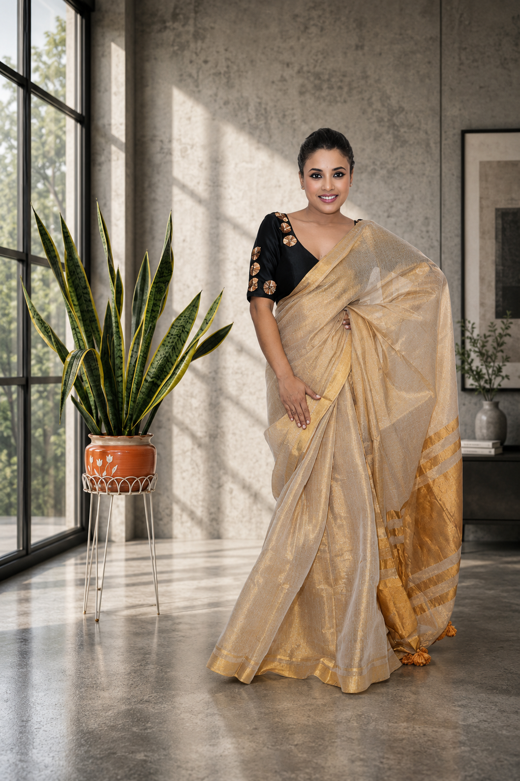 Golden Tissu saree running blouse piece