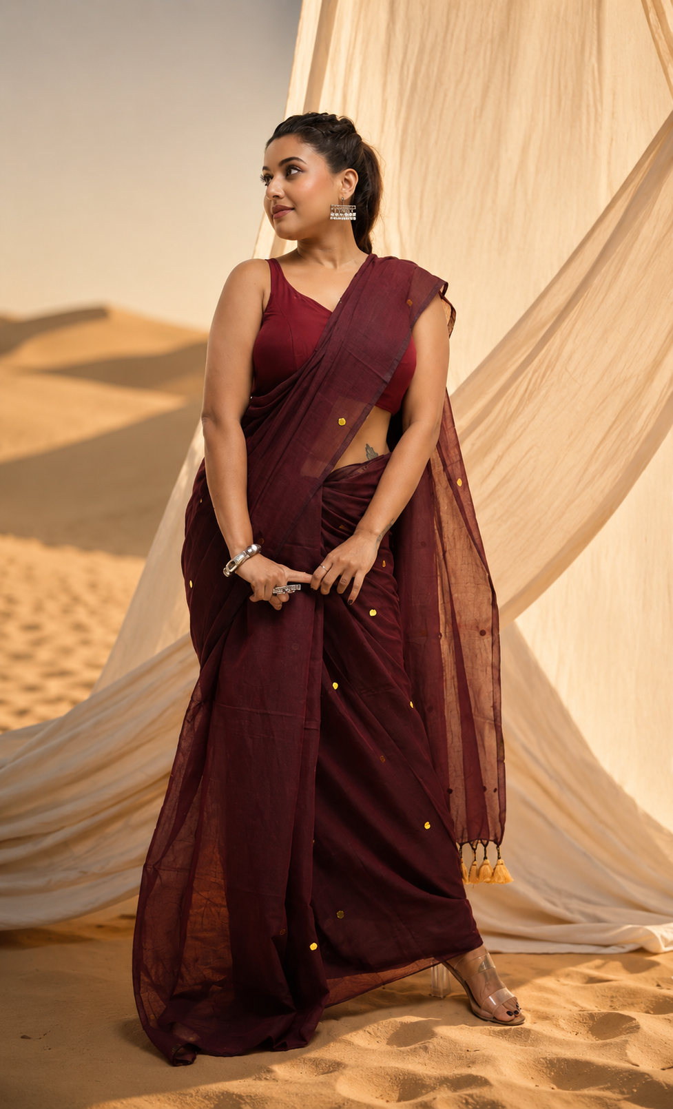Wine Whisper Sitara Saree