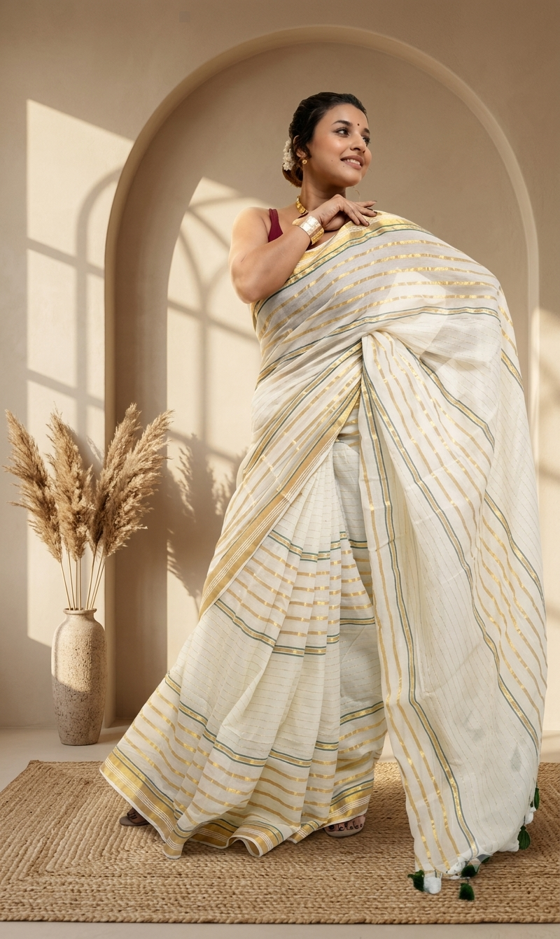 Traditional Onam Special Kasavu Saree