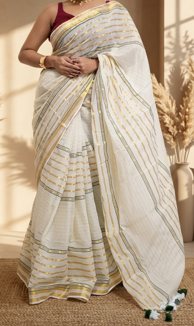 Traditional Onam Special Kasavu Saree