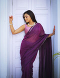 Deep Wine Handwoven Mulmul Cotton Saree with Scalloped Zari Border