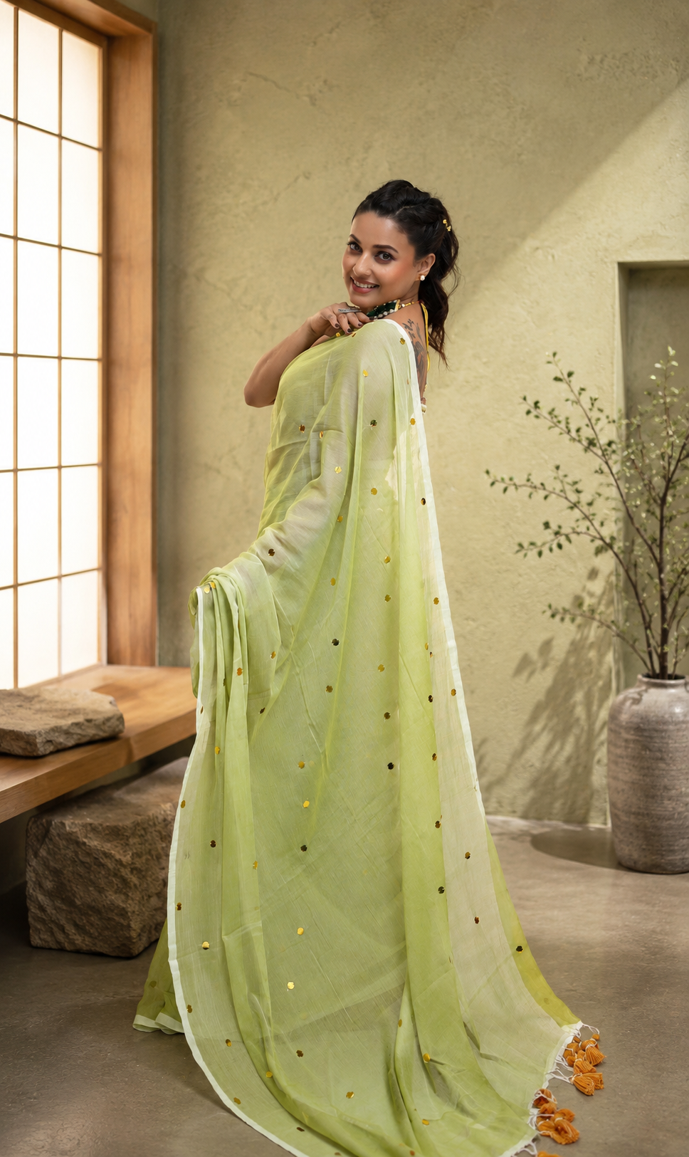Mint Meadow Malcotton Saree