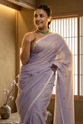 Moon Lavender Malcotton Saree