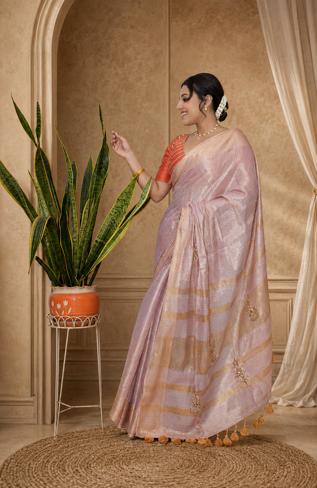 Modal tissu saree running with BLOUSE PIECE
