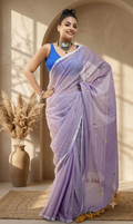Purple Lavender Malcotton Saree