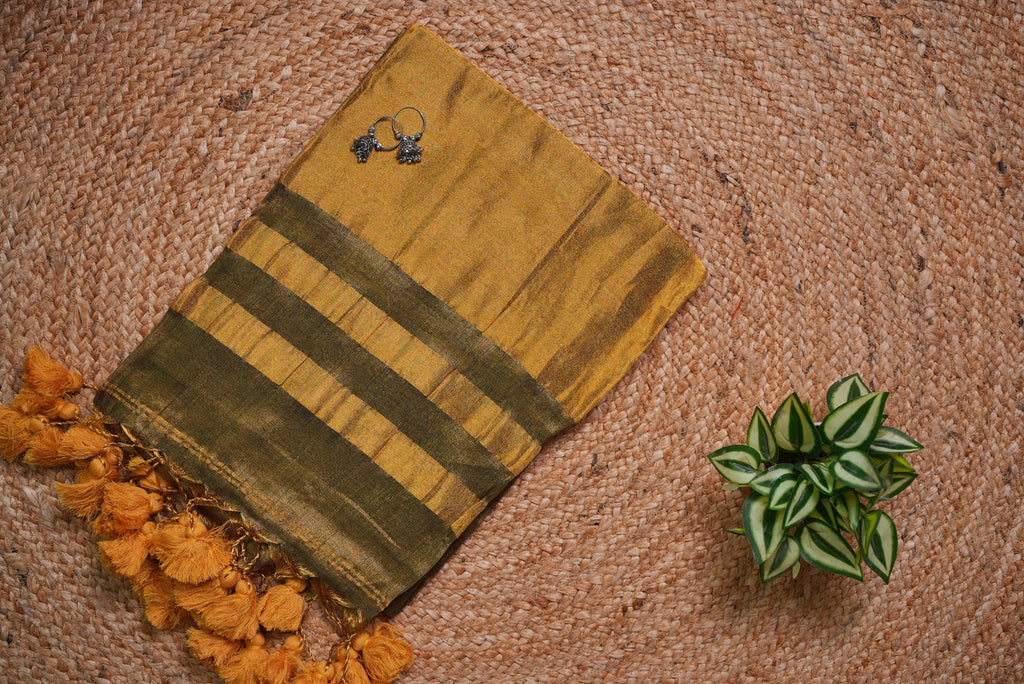 Malcotton tissue saree with running blouse piece