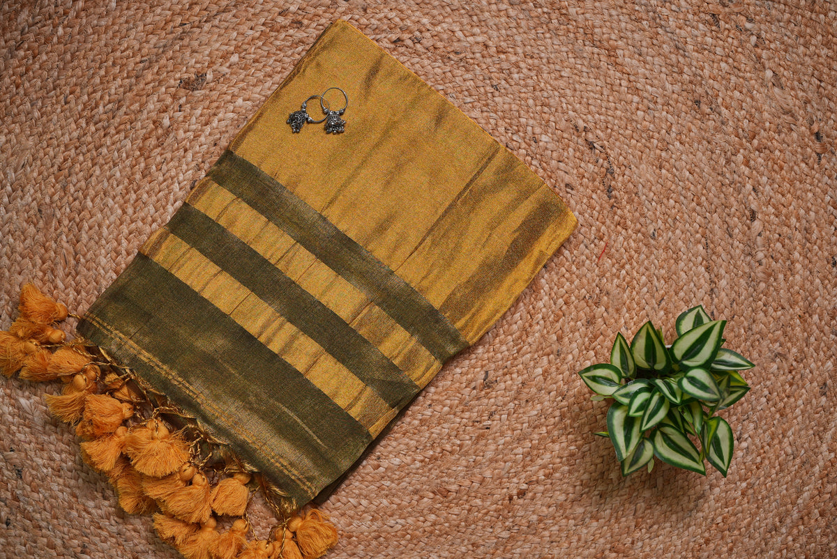 Malcotton tissue saree with running blouse piece