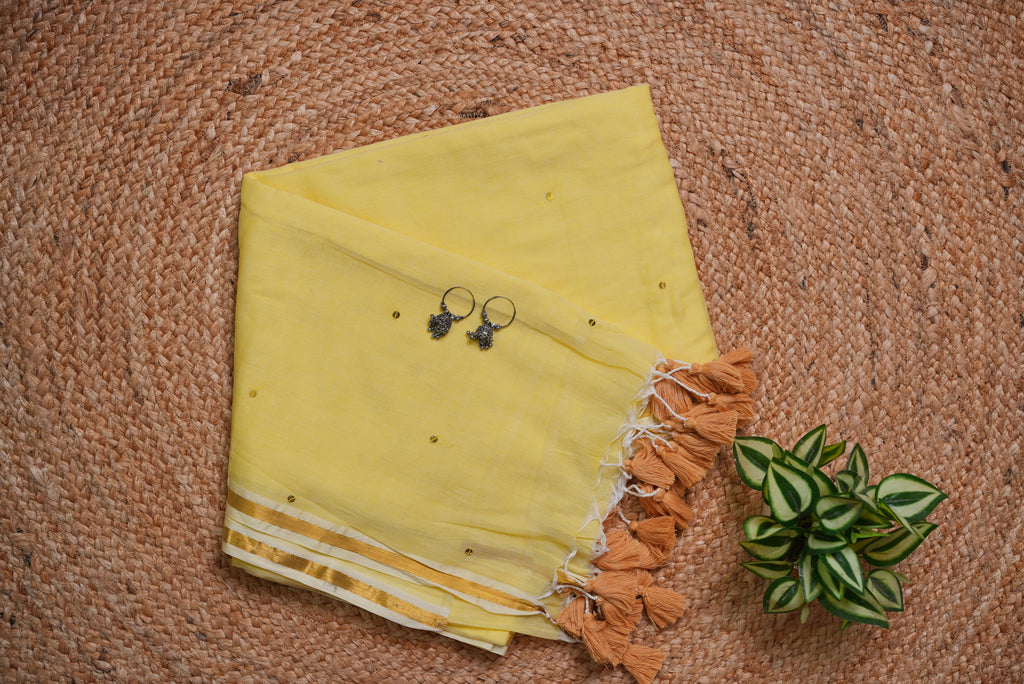 Malcotton sequence saree without blouse piece