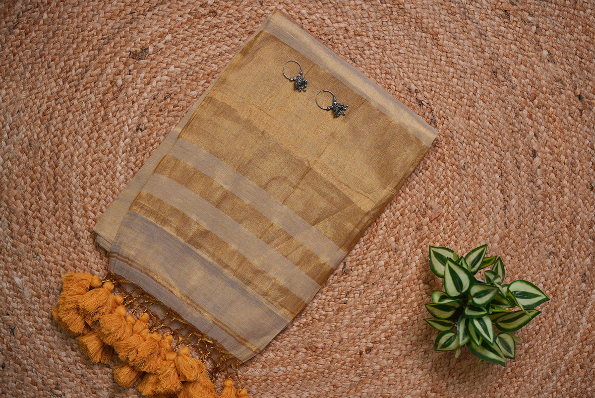 Malcotton tissue saree with running blouse piece