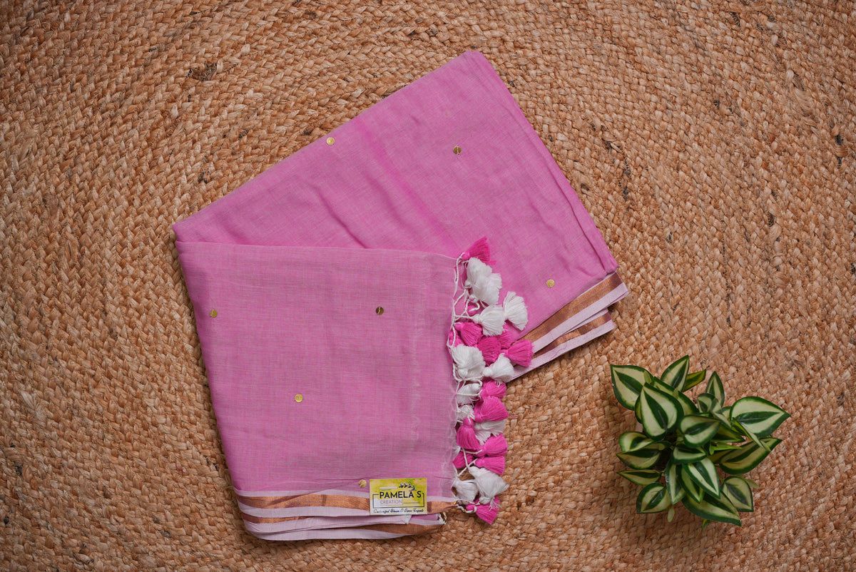 Malcotton sequence saree without blouse piece