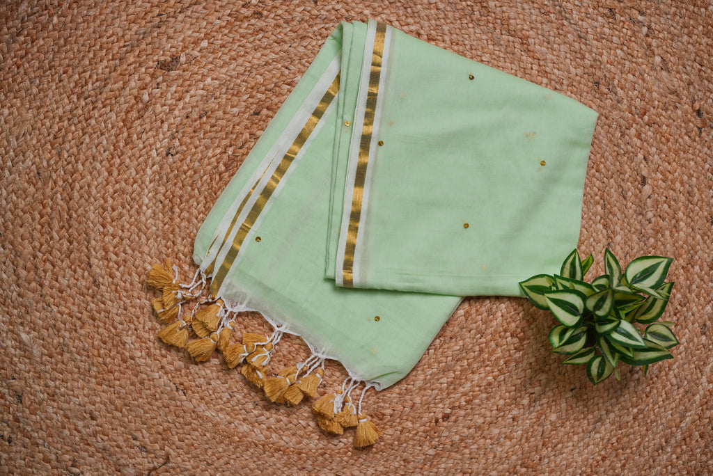 Malcotton sequence saree without blouse piece