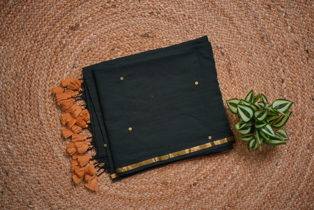 Malcotton sequence saree without blouse piece