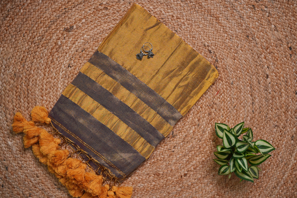 Malcotton tissue saree with running blouse piece
