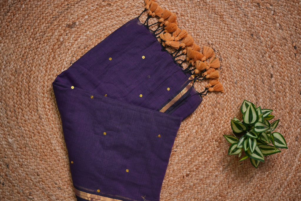 Malcotton zardusi saree without blouse piece