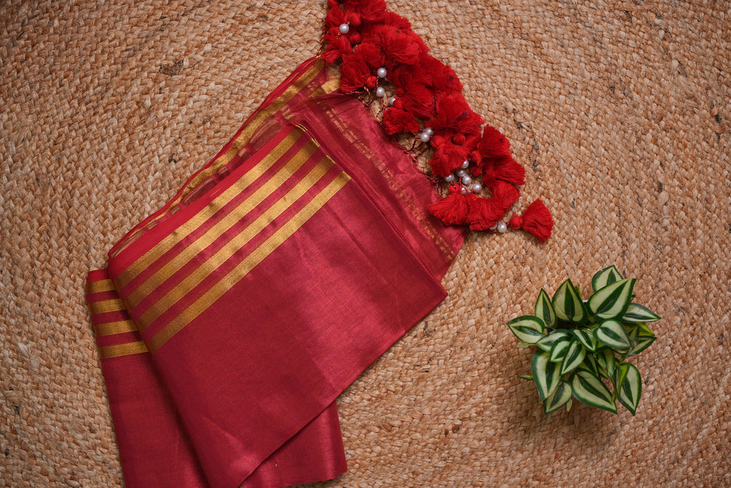 Malcotton tissue saree with running blouse piece