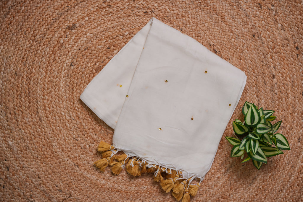 Malcotton sequence saree without blouse piece