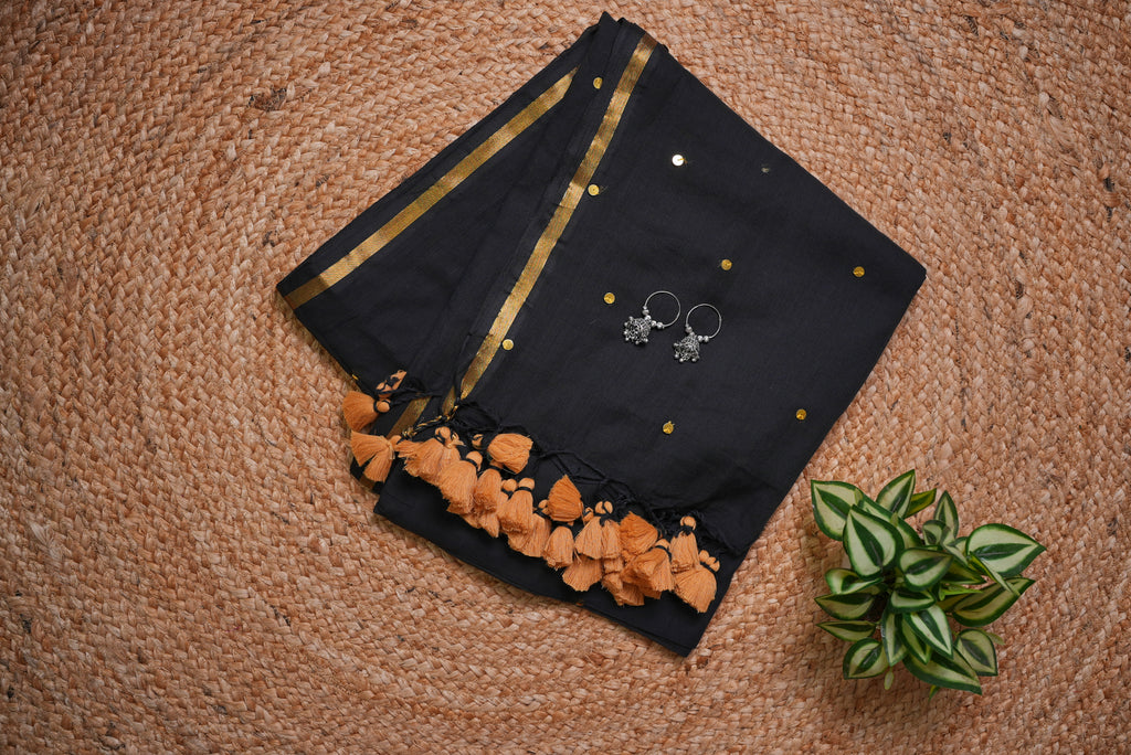Malcotton sequence saree without blouse piece