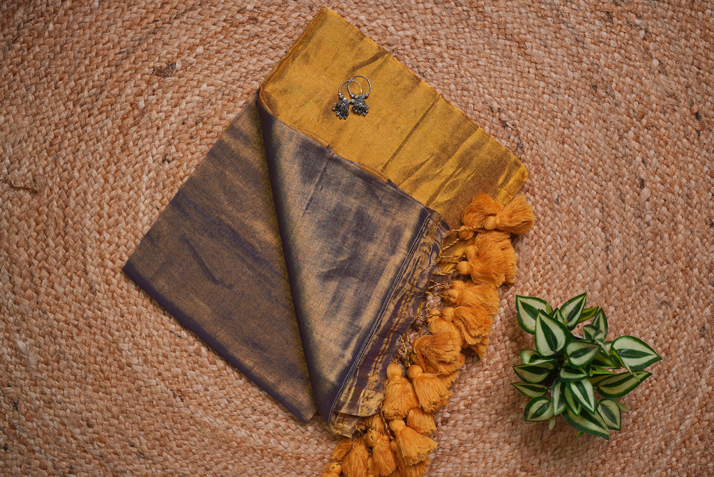 Malcotton tissue saree with running blouse piece