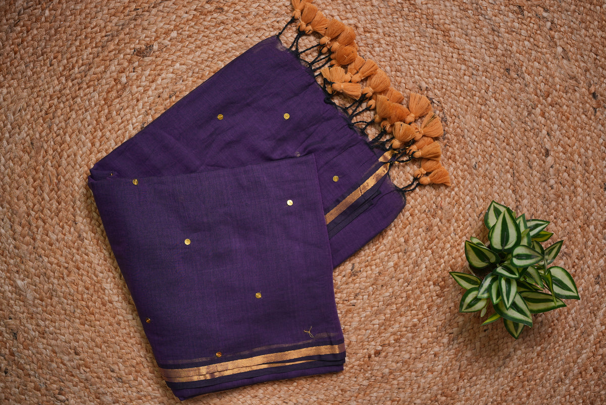 Malcotton zardusi saree without blouse piece