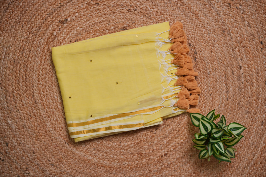 Malcotton sequence saree without blouse piece