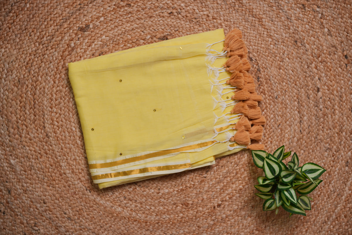 Malcotton sequence saree without blouse piece