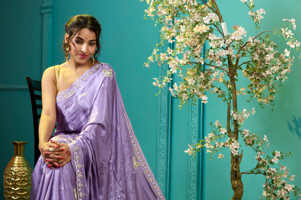 MODAL SILK ZARDUSI HANDWORK SAREE