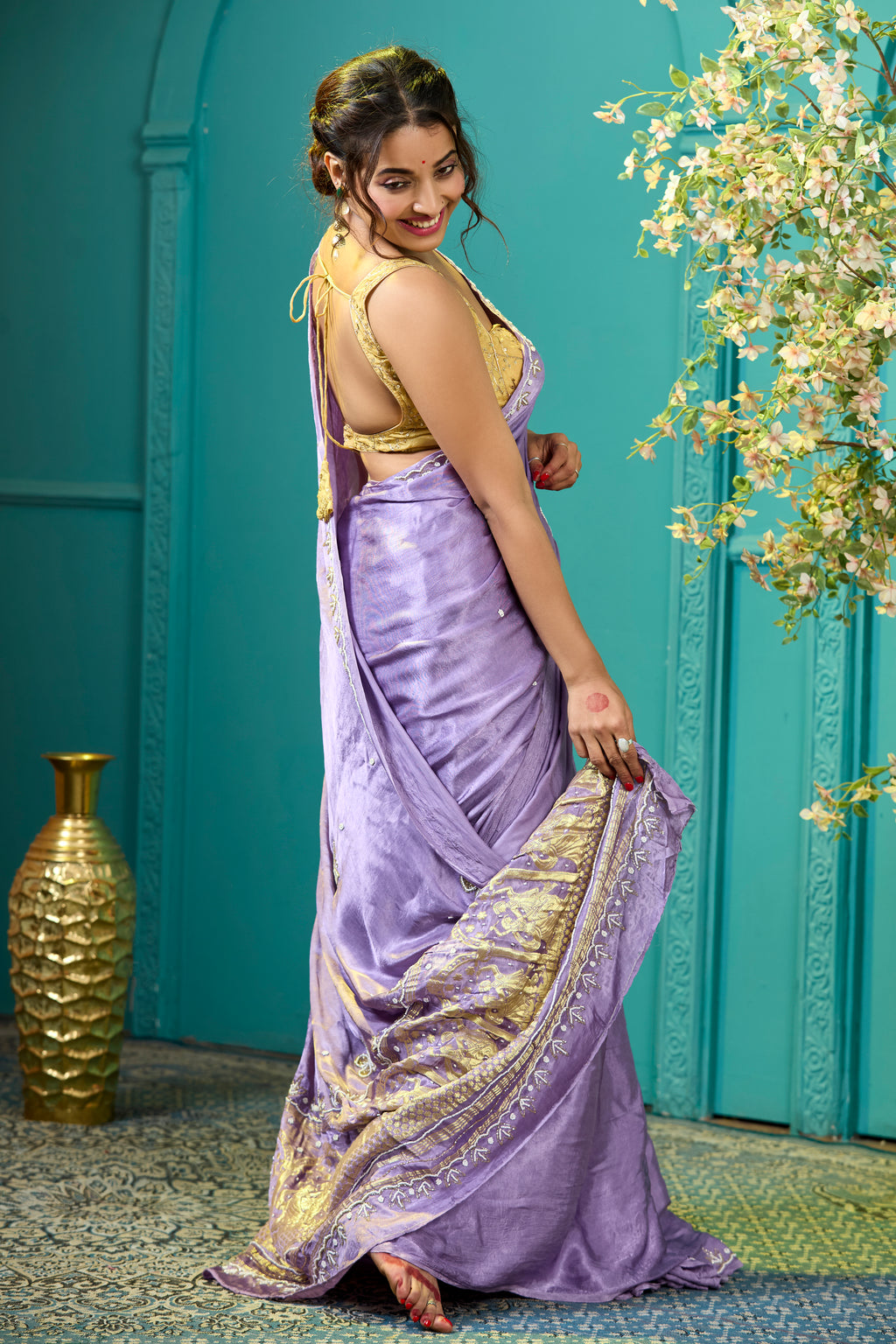 MODAL SILK ZARDUSI HANDWORK SAREE