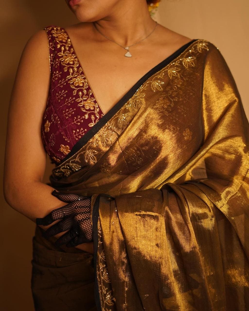 TISSU ZARDOSI HANDWORK SAREE